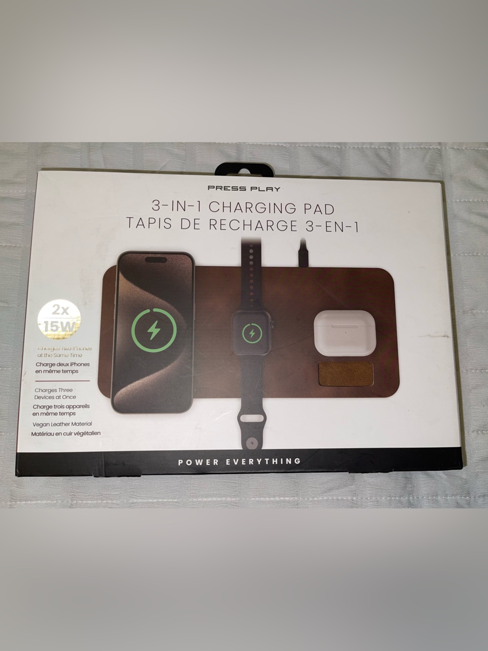 3-in-1 Wireless Charging Pad - Brown